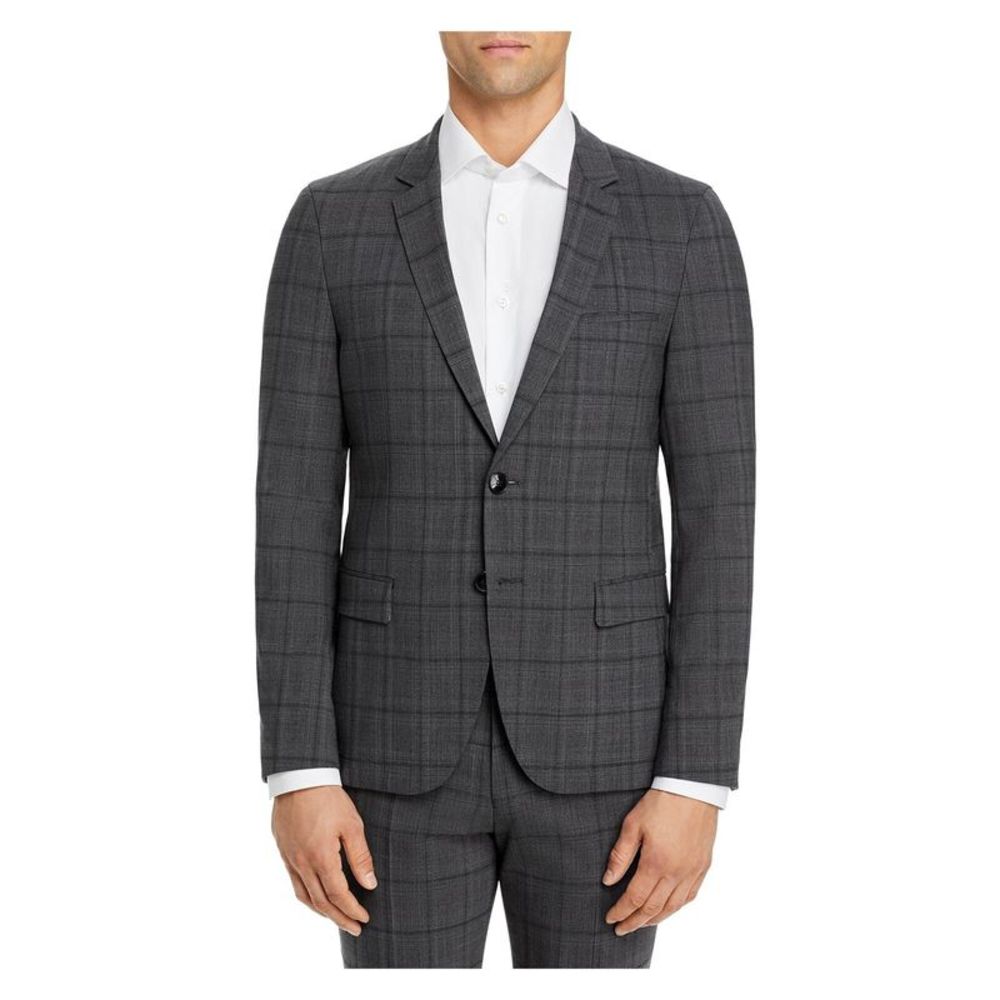 HUGO Mens Boss Red Label Anfred Gray Single Breasted Suit Jacket 40R
